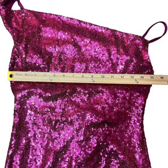 Hello Molly Sexy Glamorous Pink Sequin Open Back Mini Cocktail Party Dress Sz 6 - Picture 9 of 14